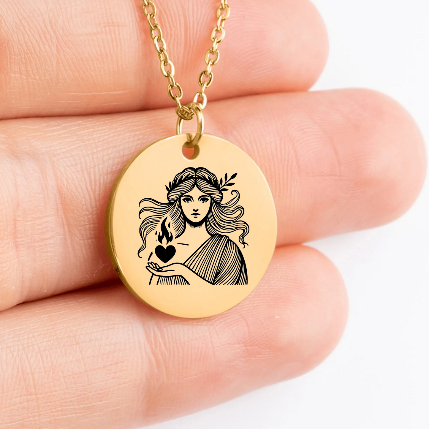 Custom Hestia Goddess jewelry gift idea
