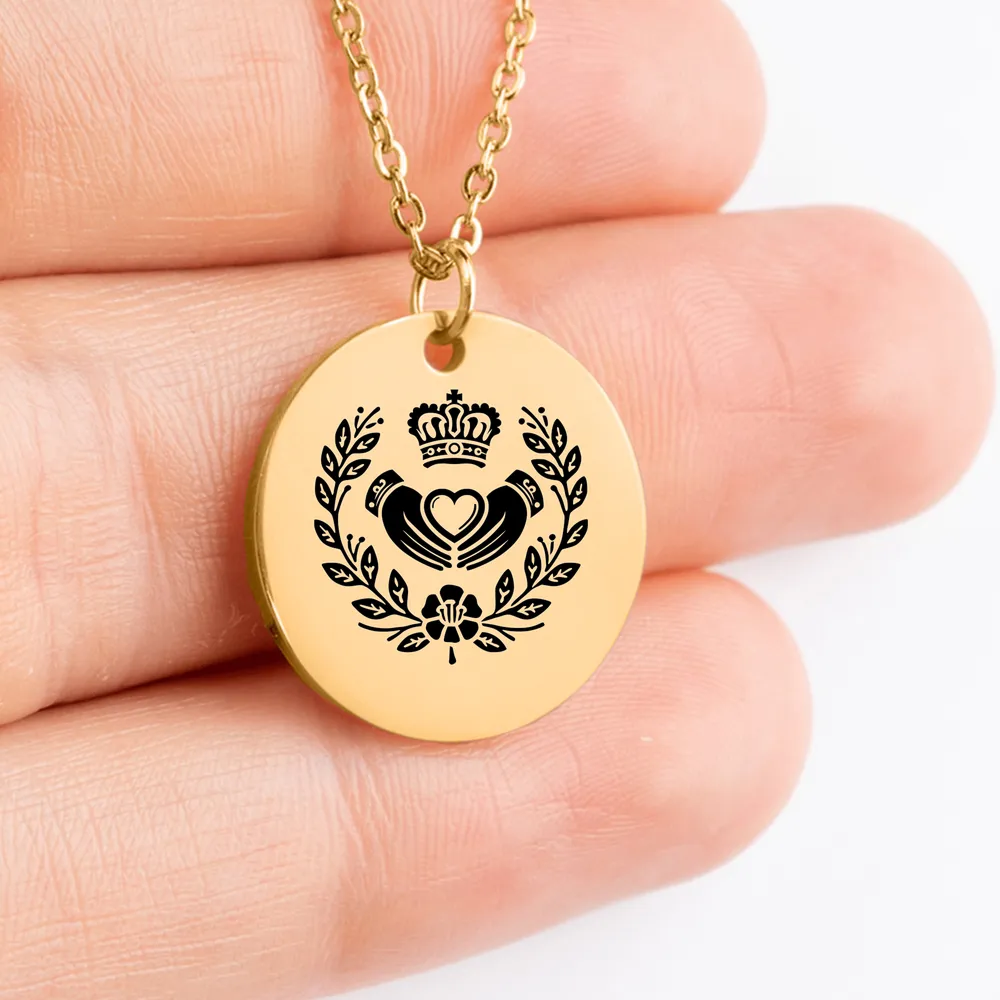 Unique customized Claddagh amulet pendant