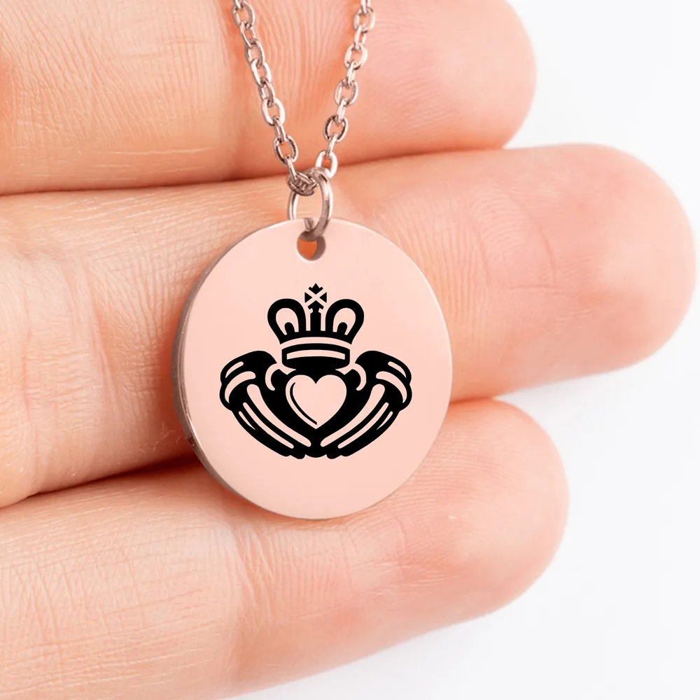 Custom Claddagh charm necklace idea