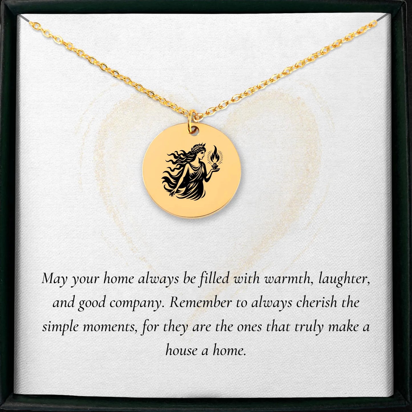 Elegant Hestia Goddess amulet necklace gift