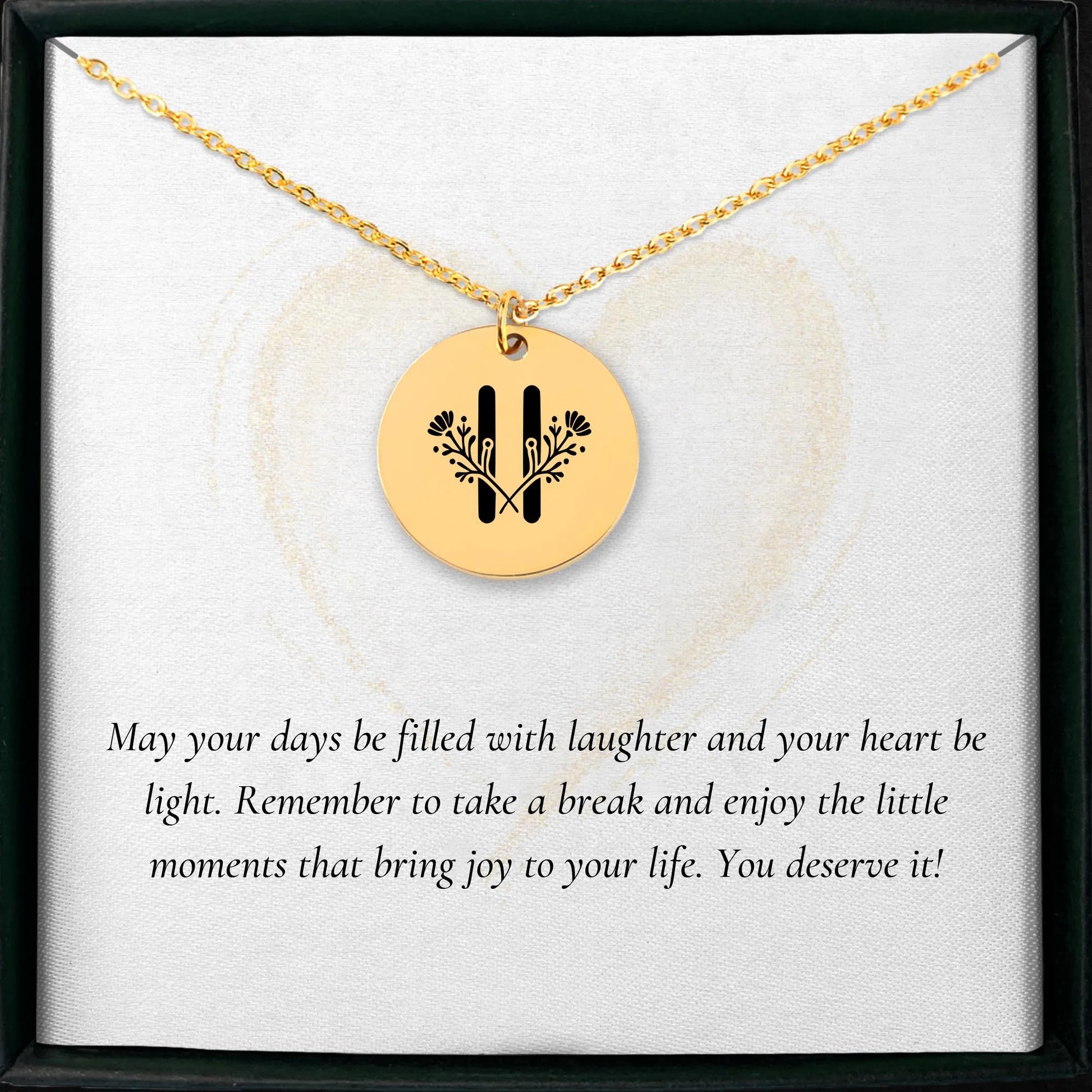Unique personalized Pause pendant gift idea for jewelry lovers
