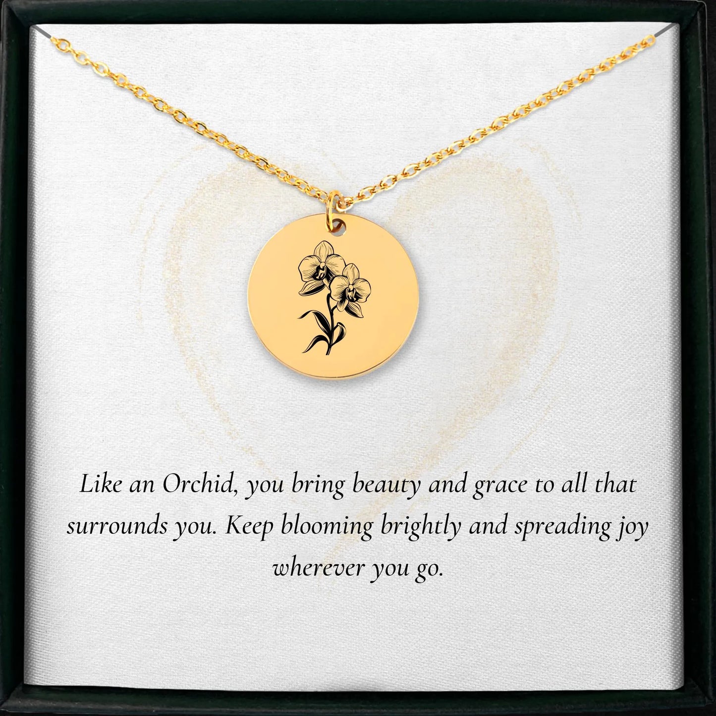 Elegant Orchid medallion necklace, handcrafted charm pendant, gift for women