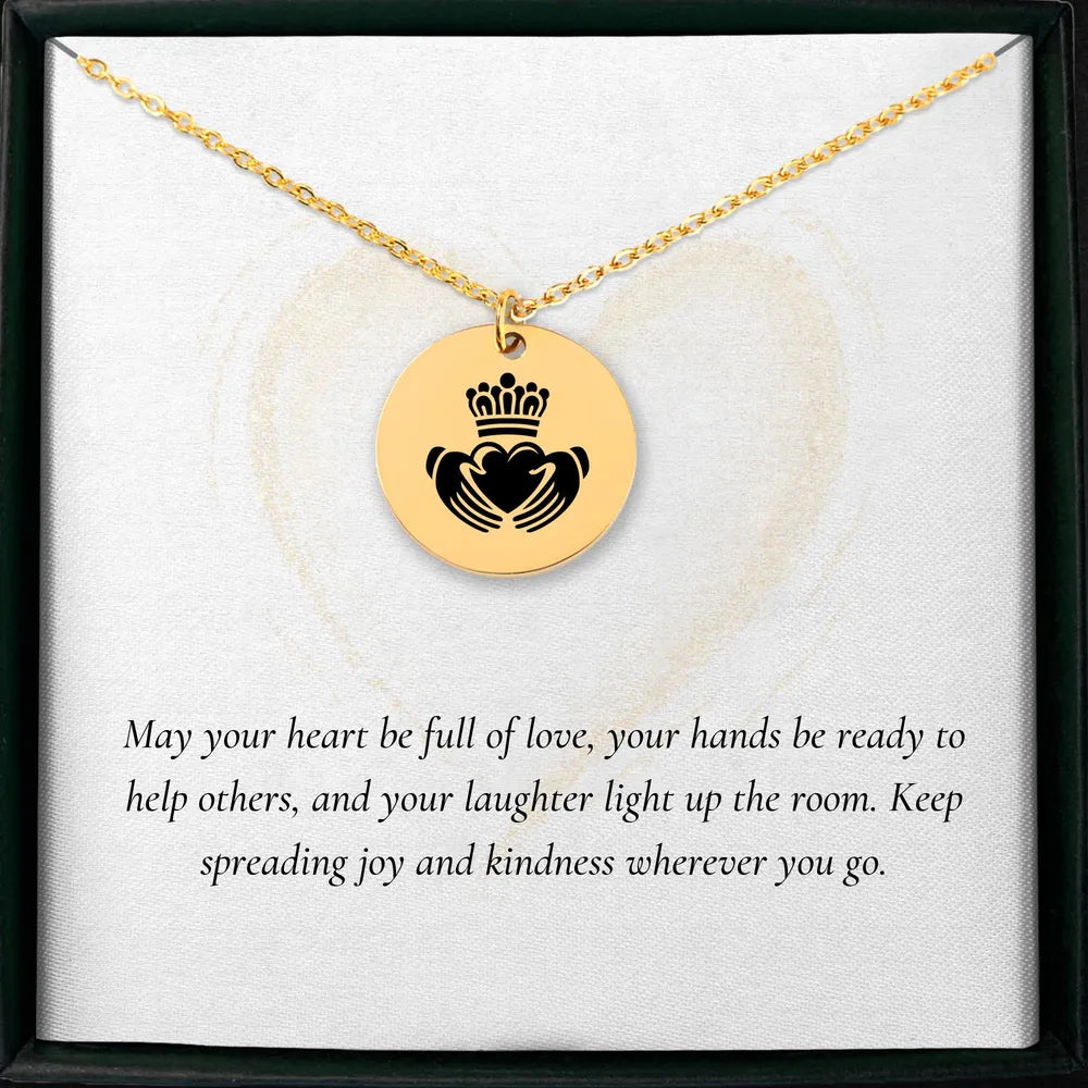 Custom Claddagh charm necklace idea