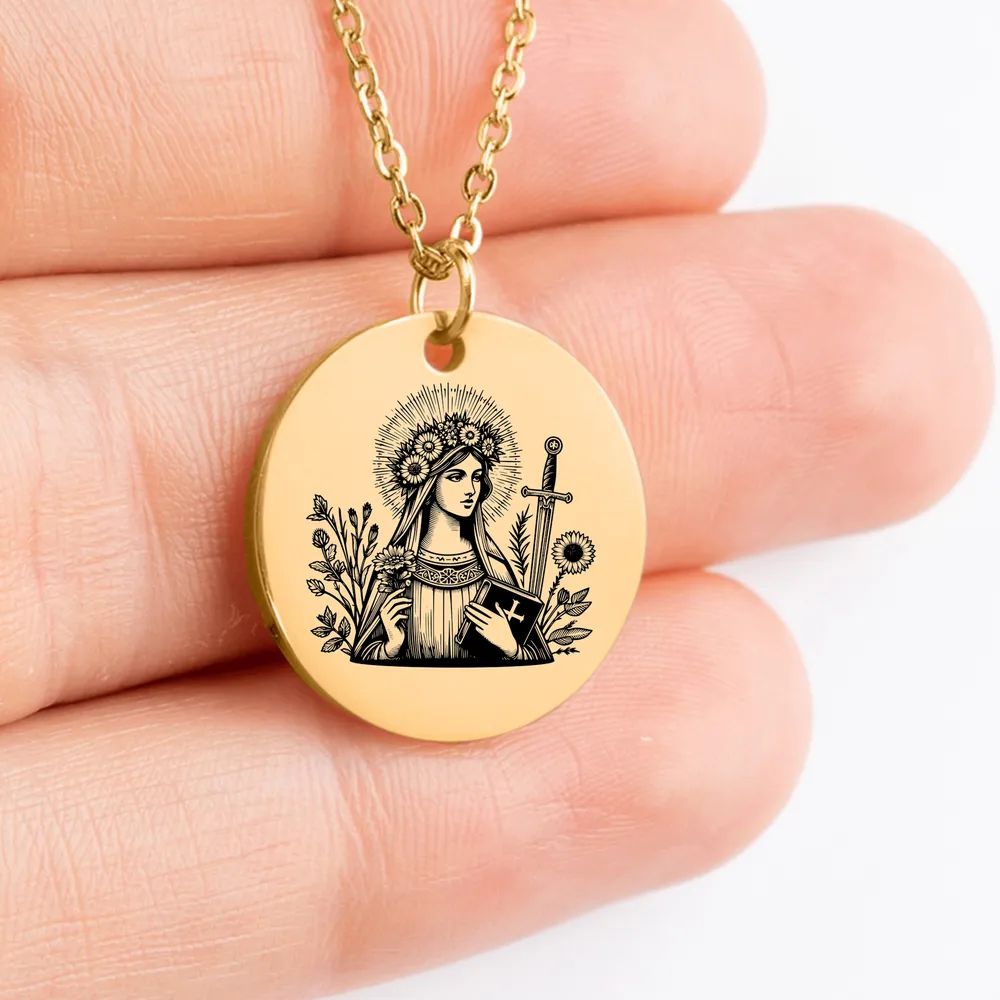 Saint Dymphna amulet necklace, gift for loved ones