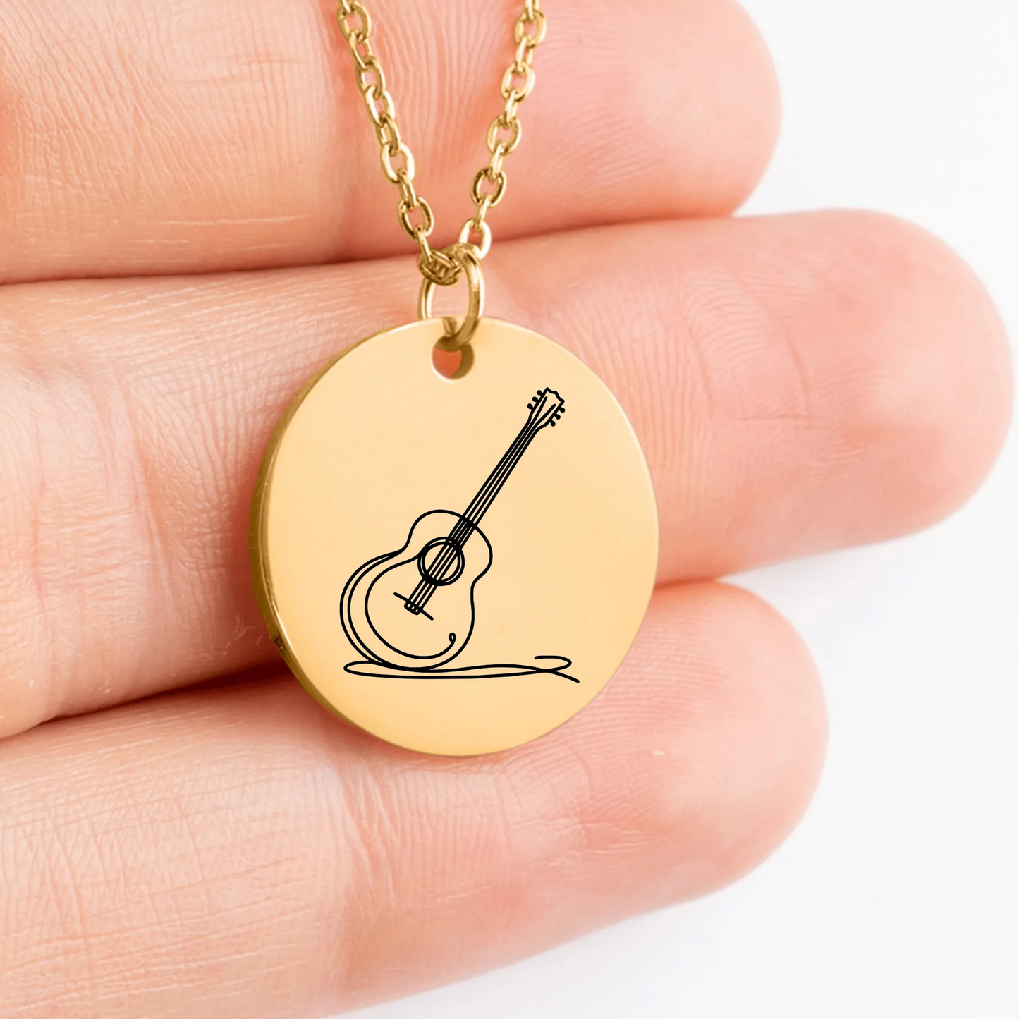 Handcrafted guitar themed necklace for guitarists and fans