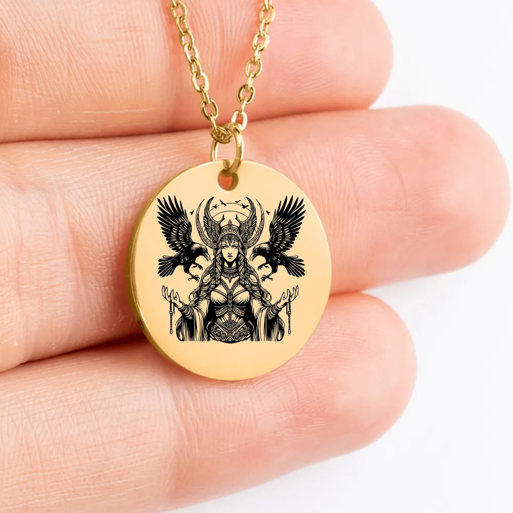 Elegant Morrigan Goddess pendant as a meaningful gift