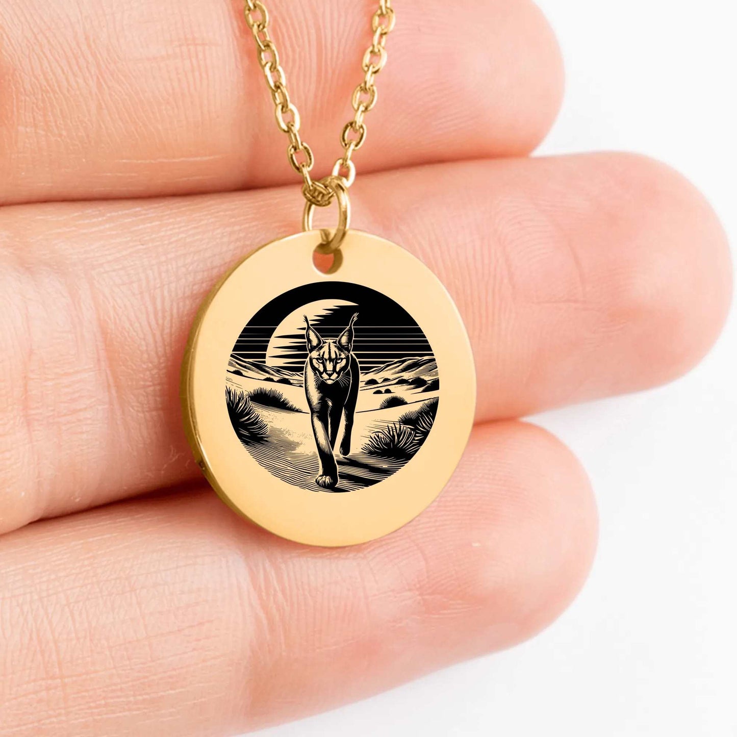 Unique Caracal pendant necklace - personalized jewelry gift idea