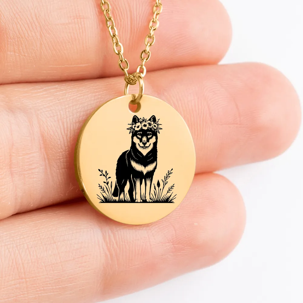 Dingo inspired amulet necklace, personalized jewelry gift for animal lovers