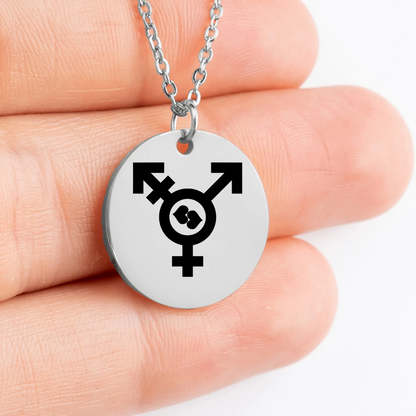 Handcrafted Transgender pendant necklace with custom design