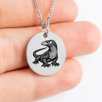 Unique personalized Komodo Dragon pendant necklace gift idea