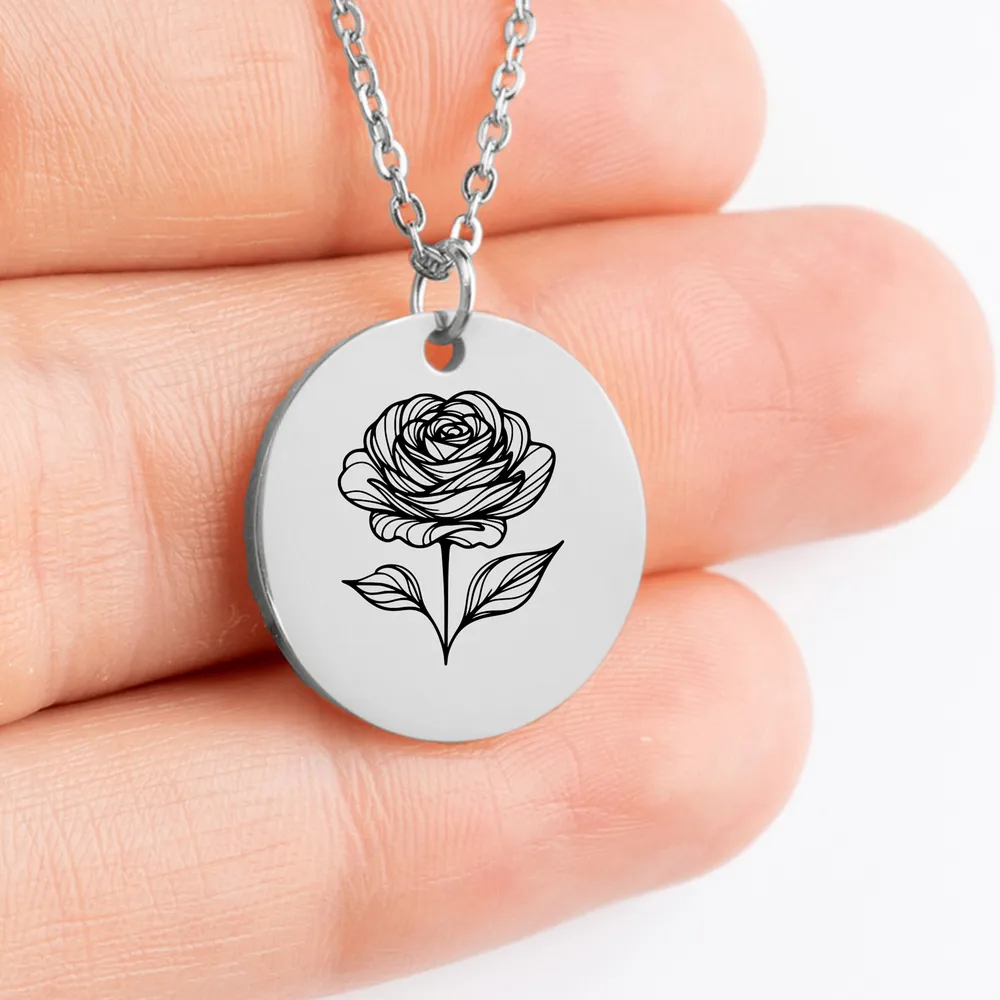 Exquisite Rose medallion necklace - elegant gift for any occasion