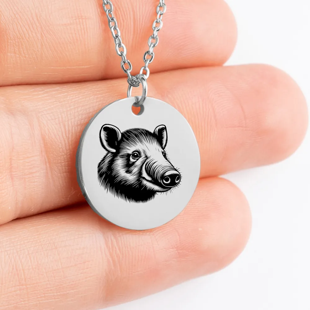 Handcrafted Aardvark charm medallion necklace for unique gift