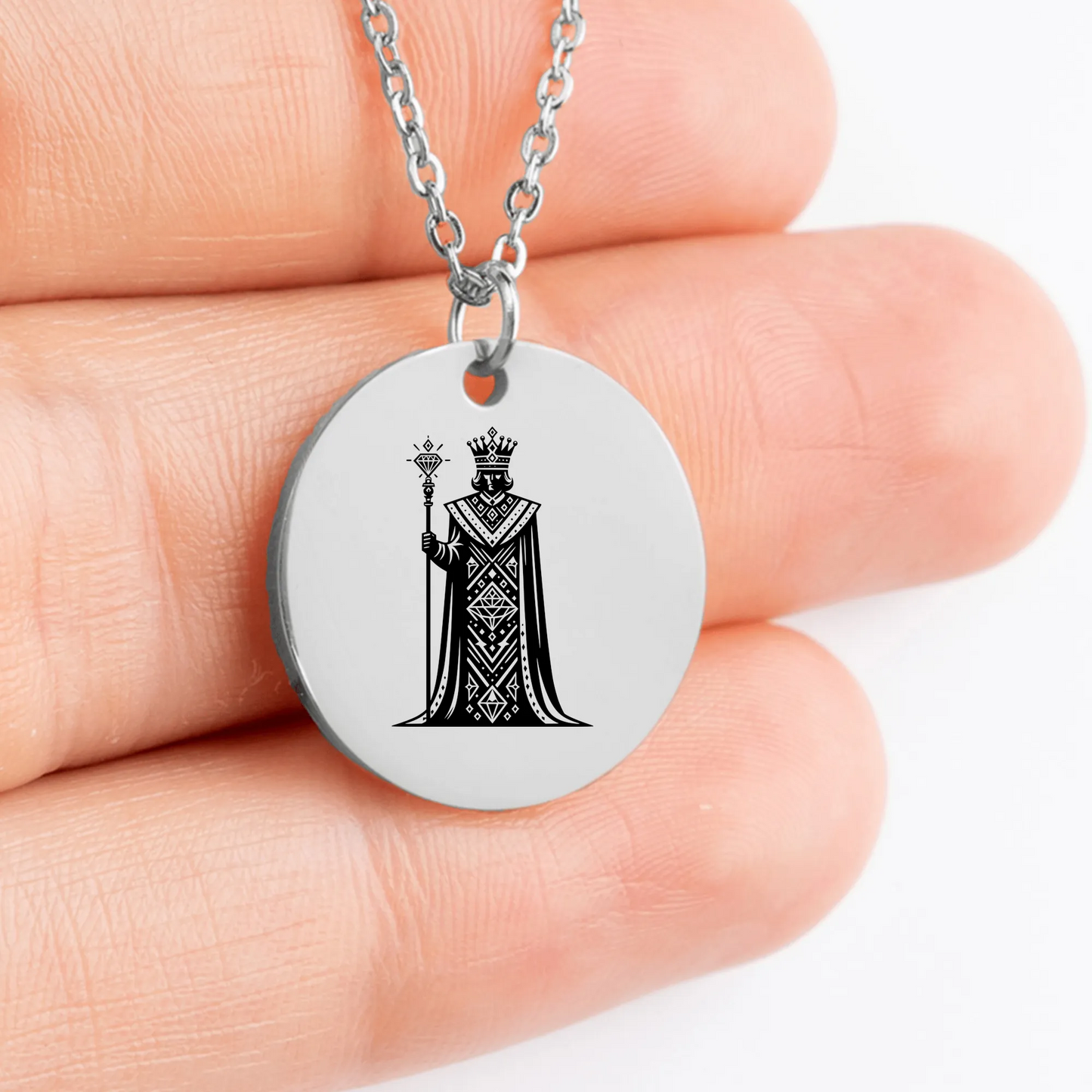 King Of Diamonds personalized pendant necklace gift idea