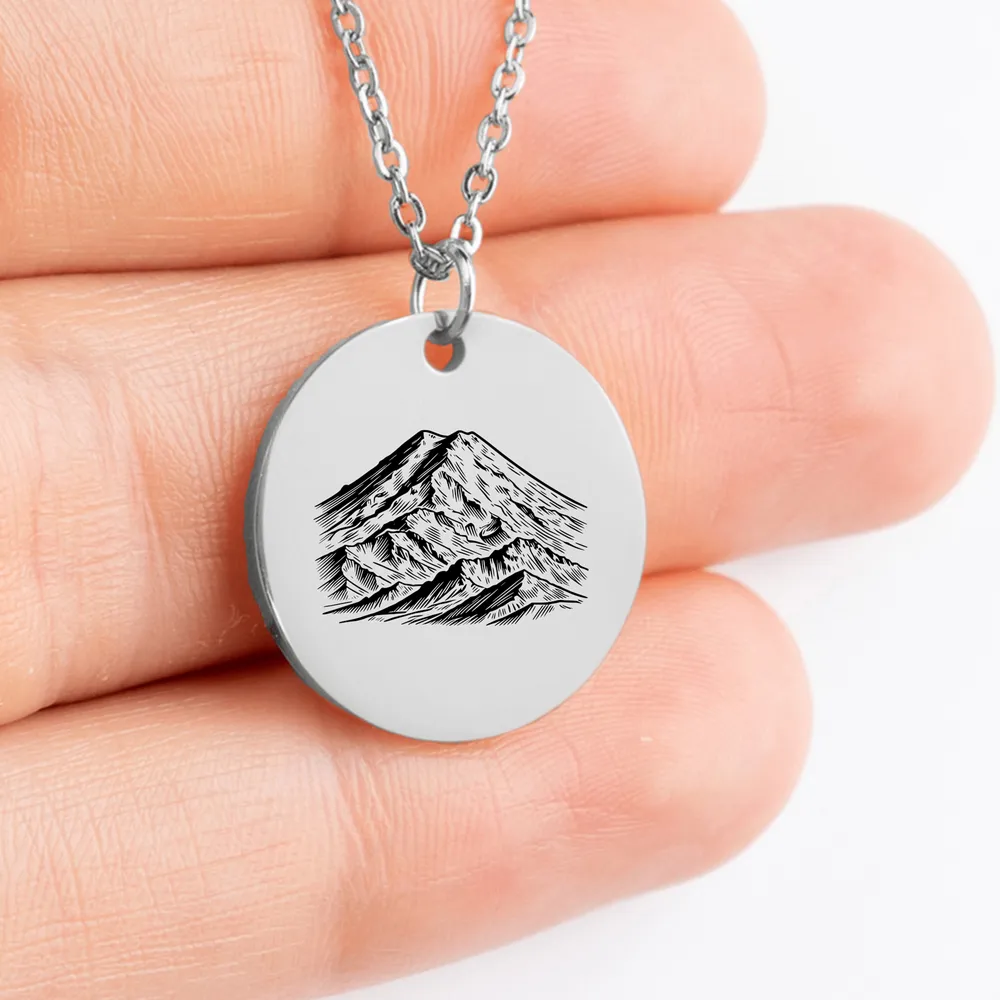 Charm necklace featuring Mount Elbrus peak