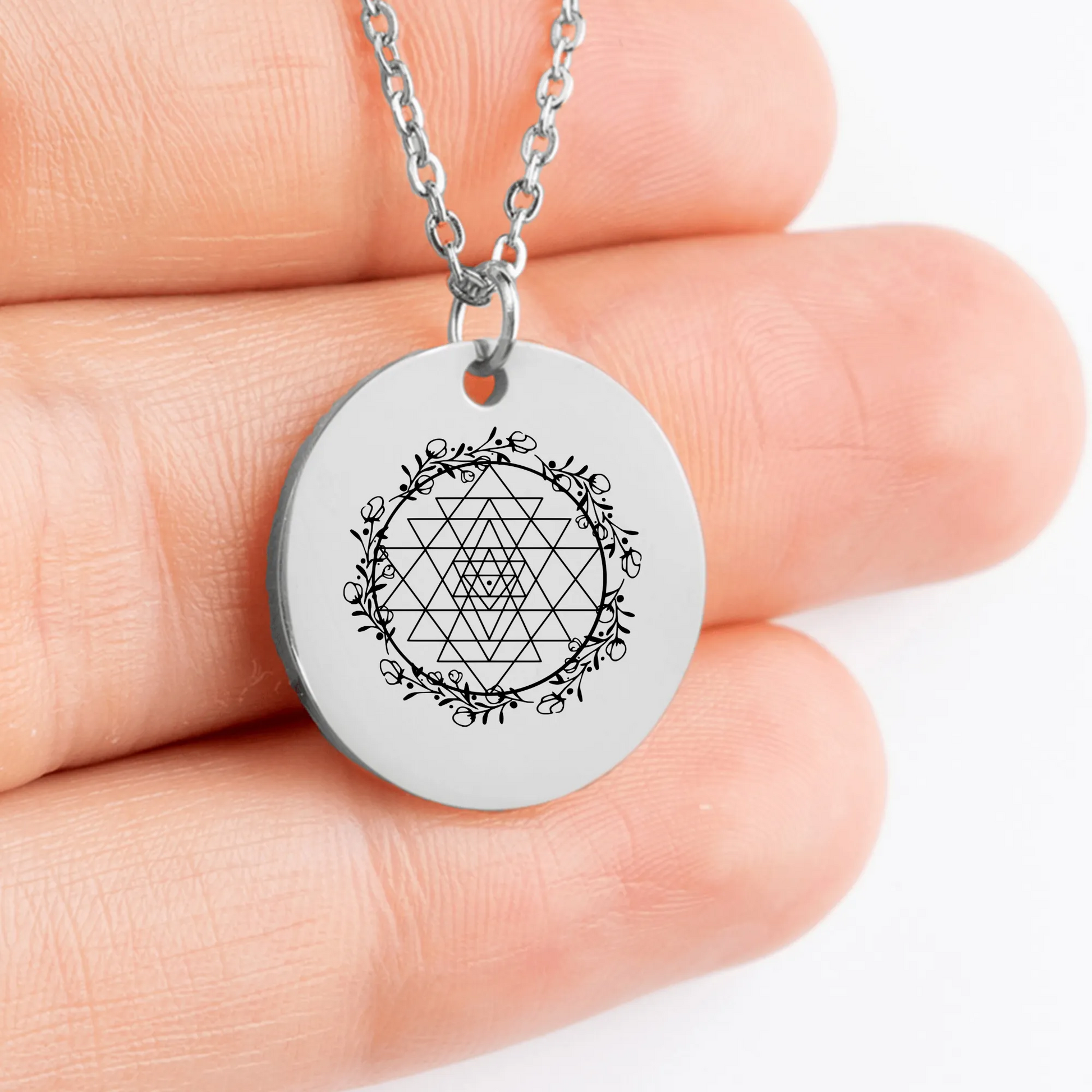 Personalized Sri Yantra sacred pendant for meditation practice