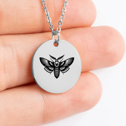 Beautiful moth charm necklace, unique custom pendant