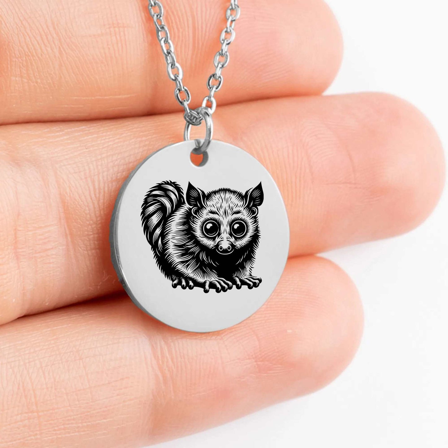 Handcrafted Aye Aye Charm Necklace - Unique Custom Jewelry Gift Idea