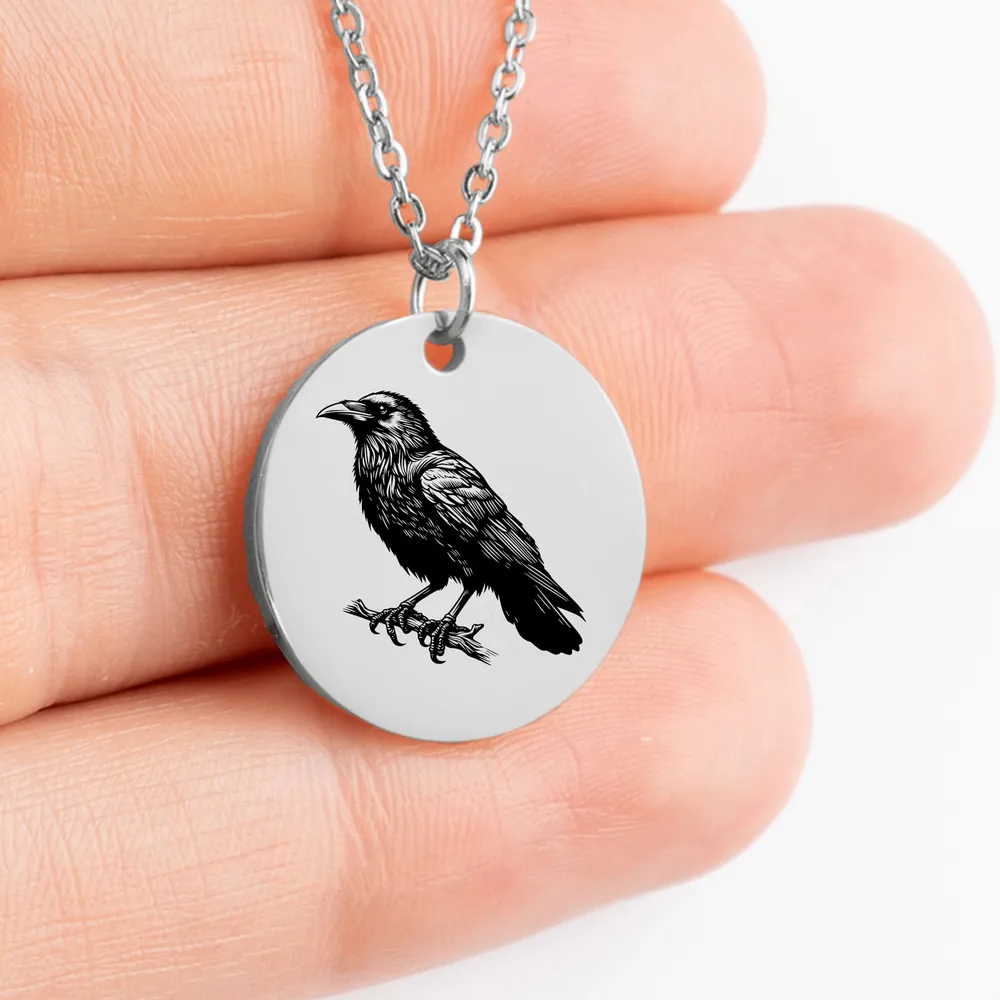 Stylish Handmade Raven Amulet Necklace, Perfect Gift for Bird Lovers