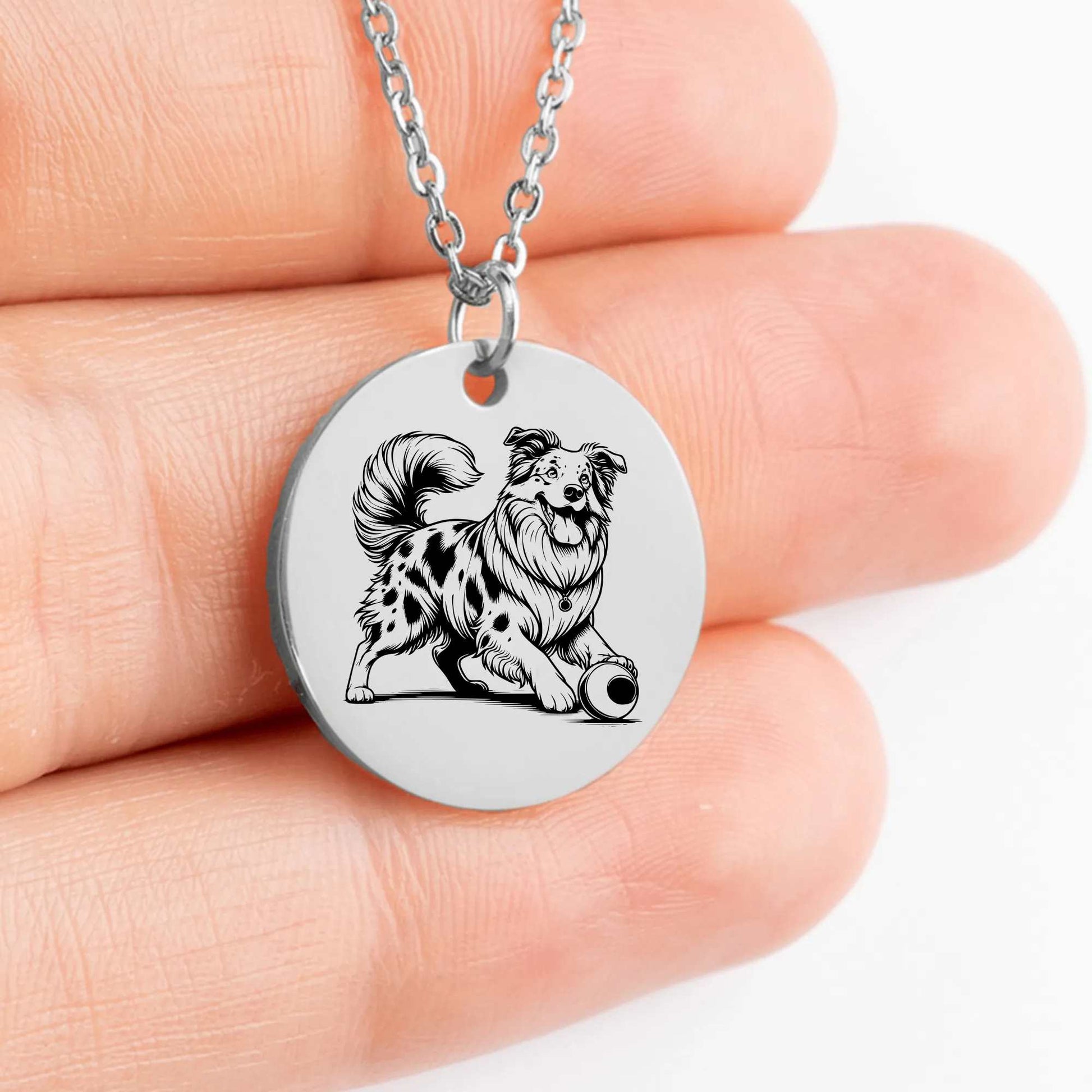 Unique Australian Shepherd amulet medallion charm for canine fans