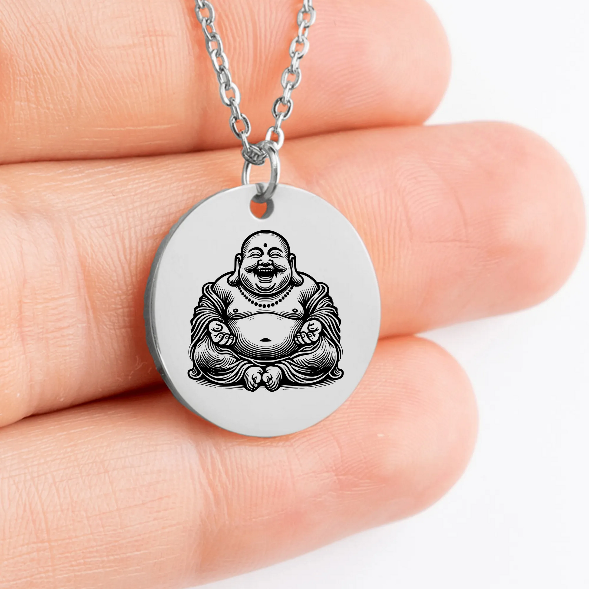 Unique Laughing Buddha amulet pendant for good luck and happiness