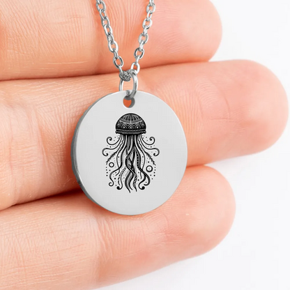 Custom designed Boho Jellyfish coin medallion