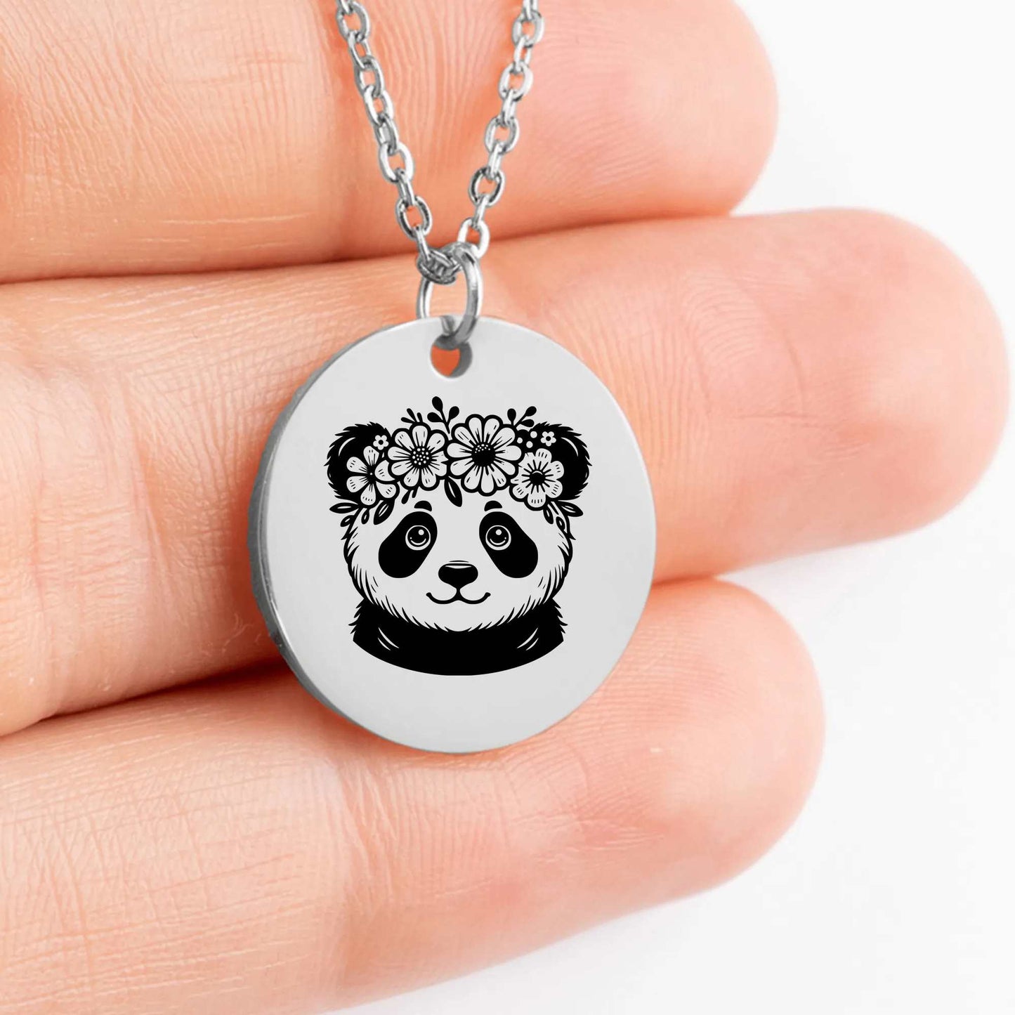 Personalized Baby Panda Medallion Charm for Gift Ideas