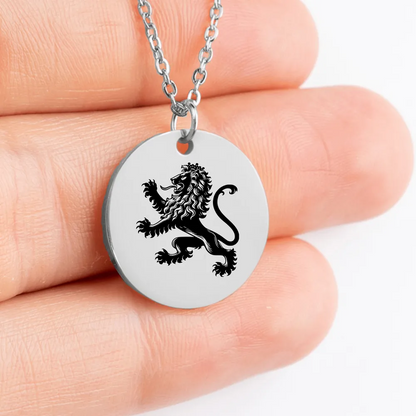 Lion Rampant medallion necklace for charm enthusiasts