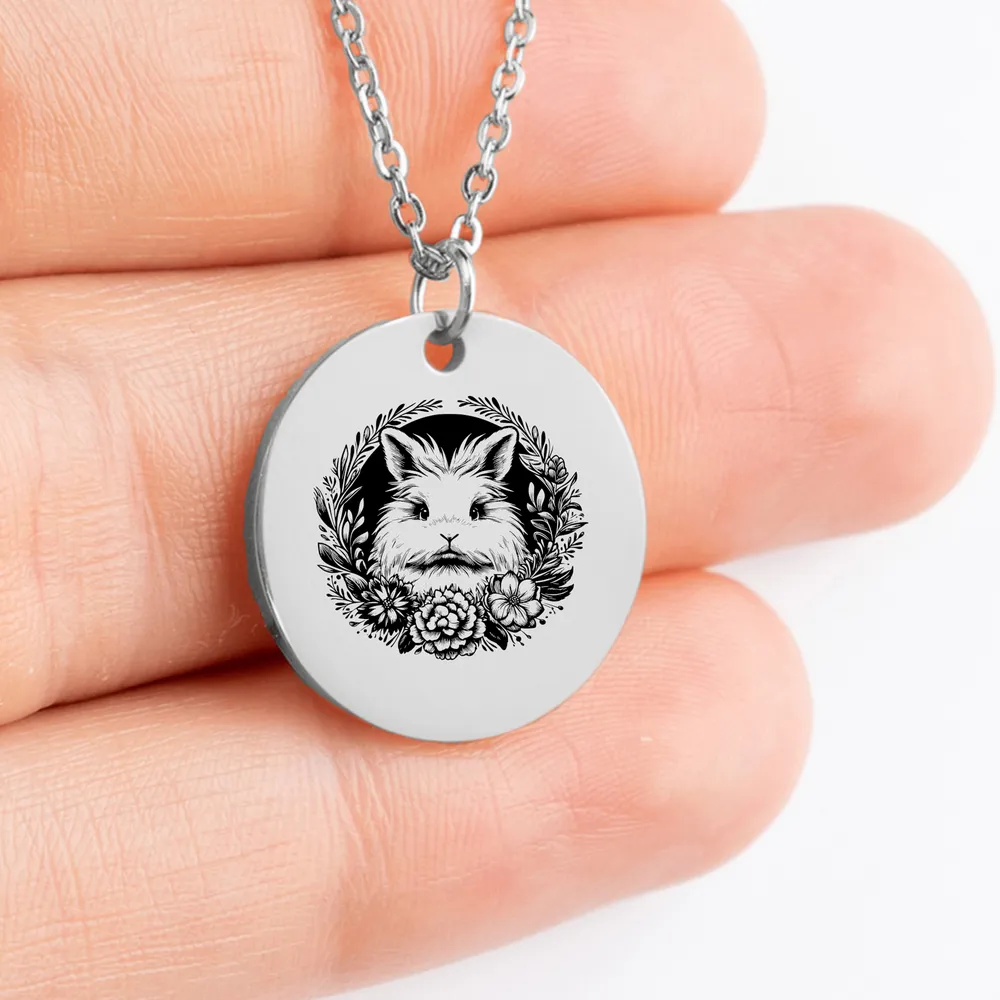 Beautiful Angora Rabbit amulet pendant for women