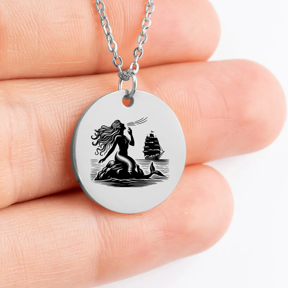 Beautiful personalized siren pendant necklace with unique design