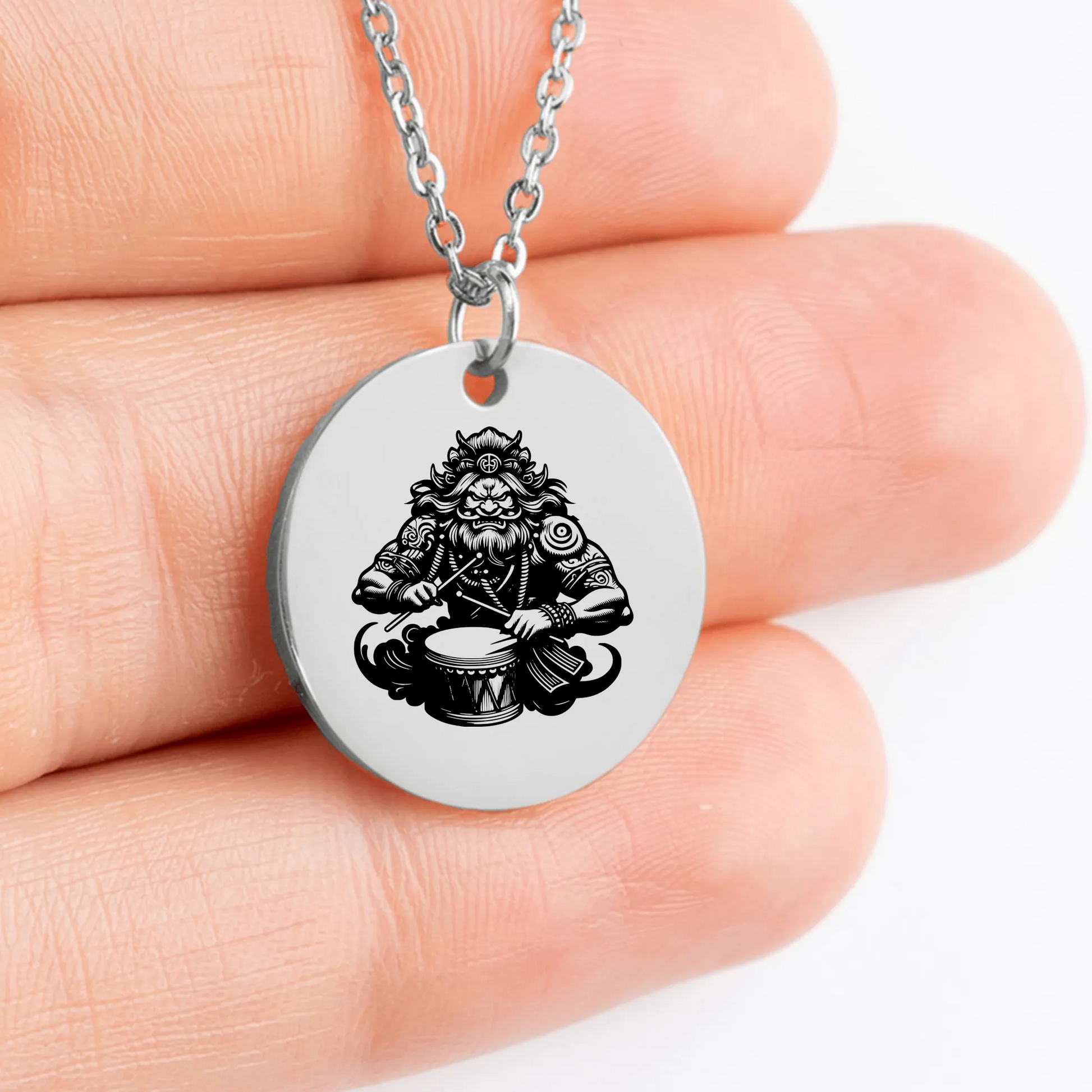 Personalized Raijin God amulet charm for him