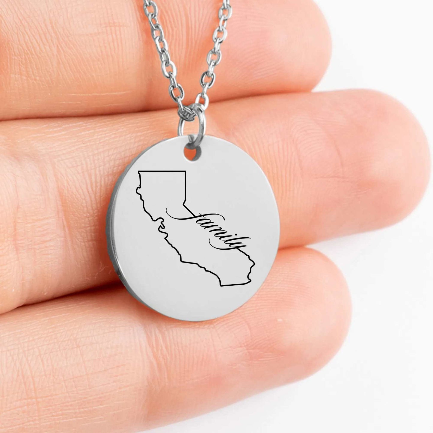 Handcrafted California Outline pendant necklace for a one-of-a-kind gift