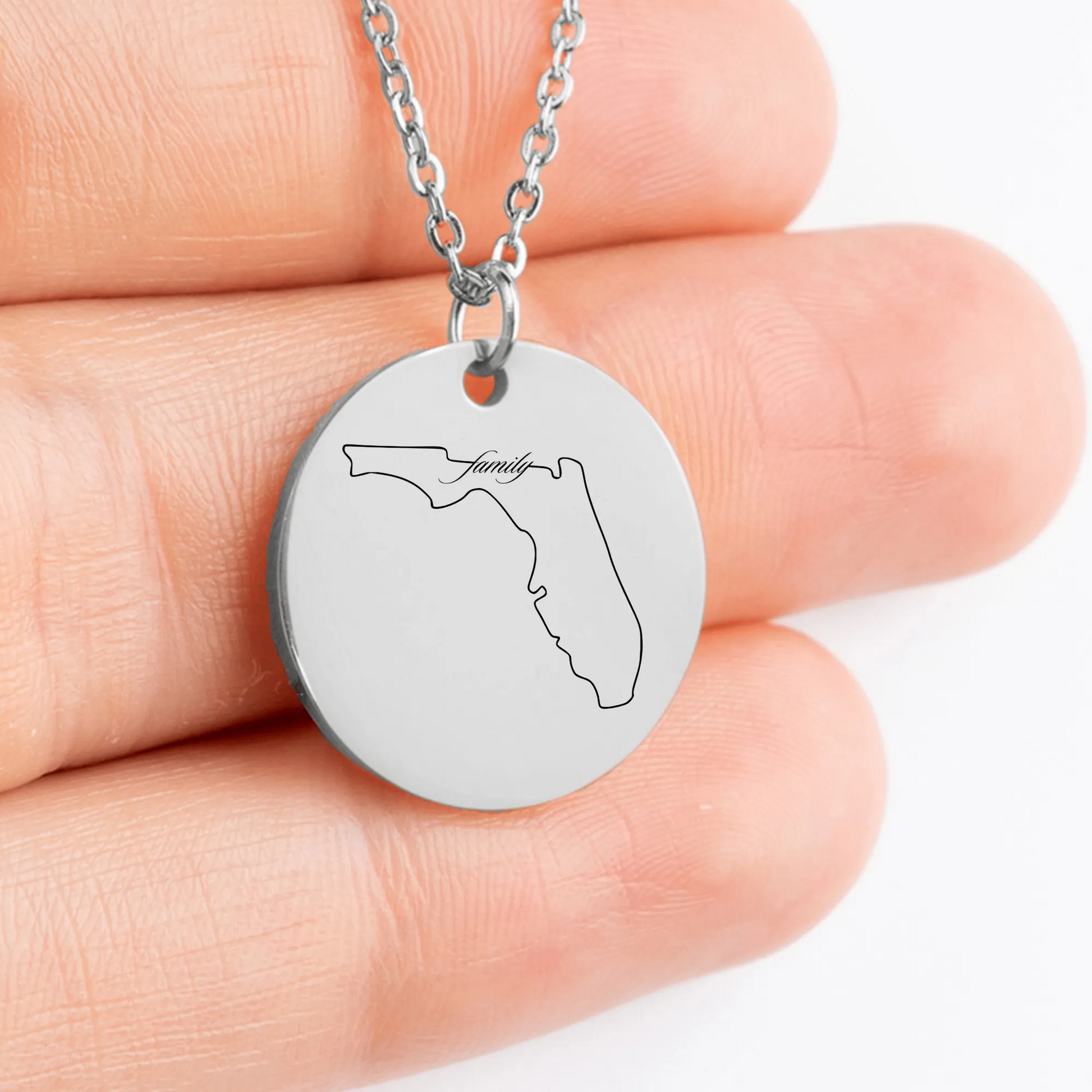 Florida Outline medallion necklace for a meaningful present