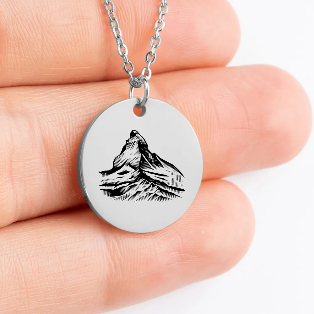 Personalized Matterhorn Mountain medallion jewelry gift idea