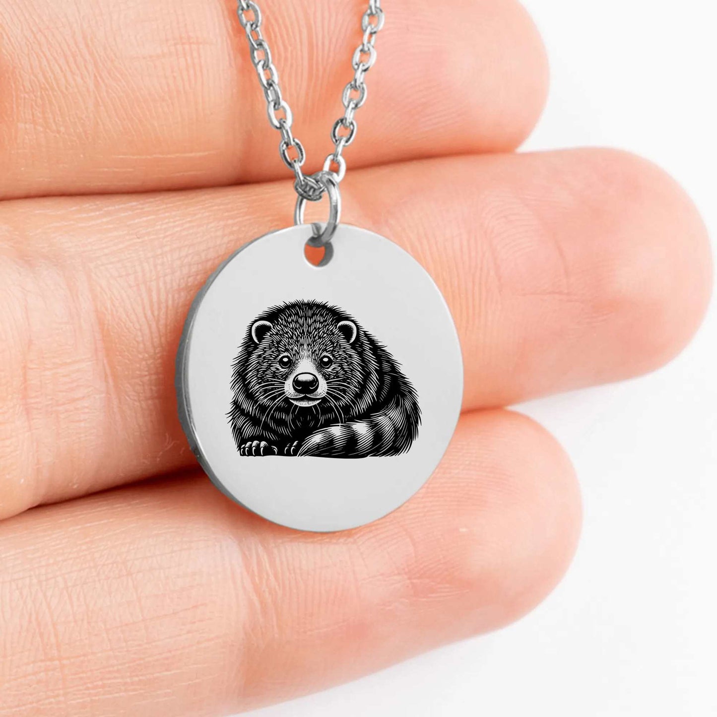 Binturong coin pendant - Handmade jewelry gift for animal lovers