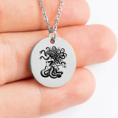 Intricate Medusa medallion necklace - Exquisite handmade jewelry gift