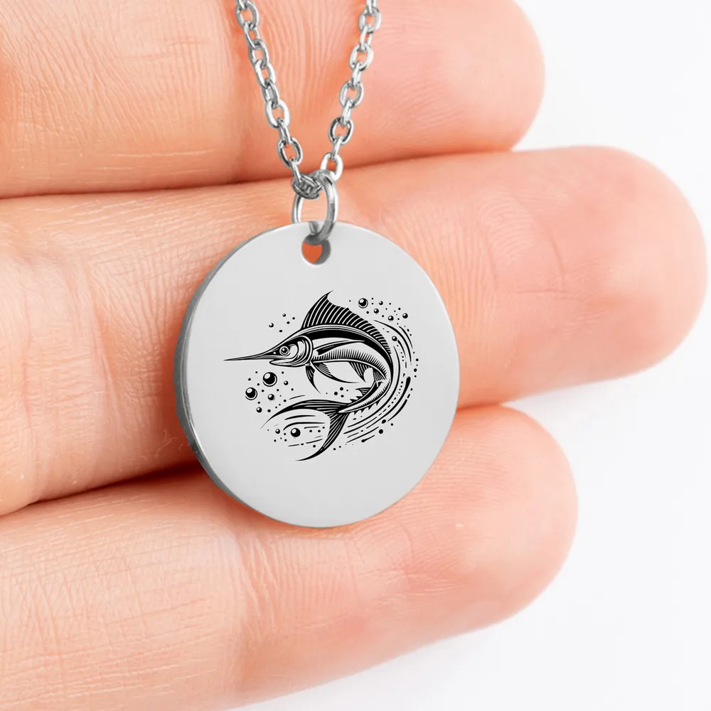 Silver Swordfish Pendant Necklace - Ocean-inspired Jewelry