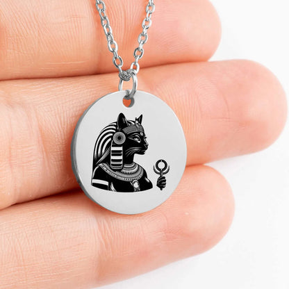 Custom Bastet Egyptian Cat Goddess pendant necklace