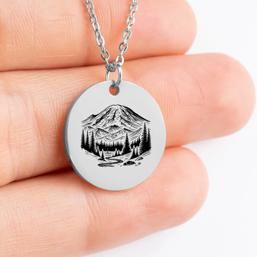 Exquisite Mount Rainier medallion necklace for nature enthusiasts