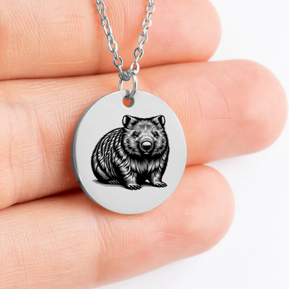 Handcrafted wombat pendant necklace - unique gift idea for animal lovers