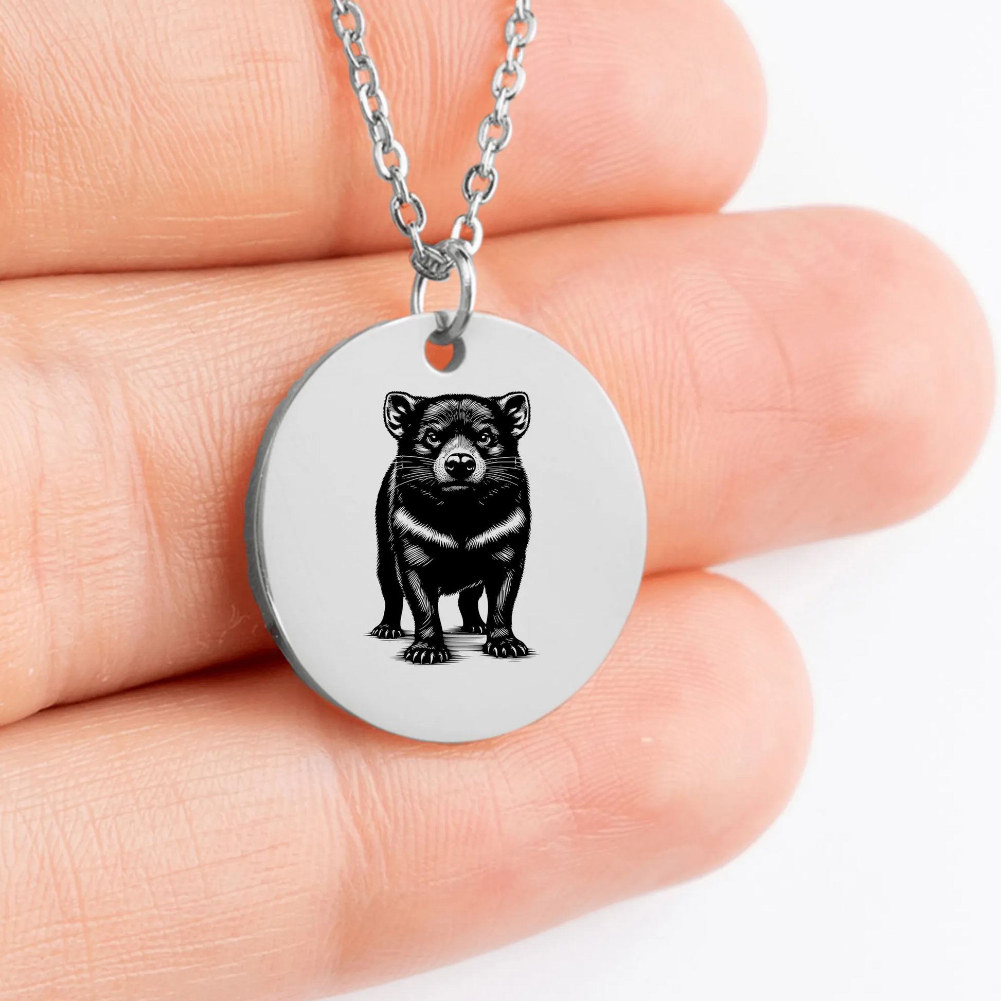 Unique personalized Tasmanian Devil medallion necklace 