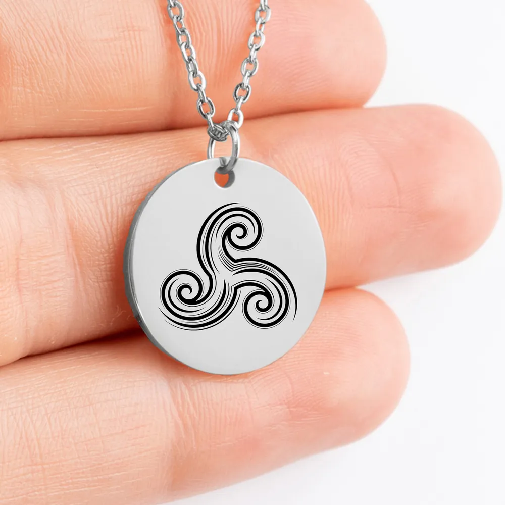 Unique Triskelion pendant necklace, personalized gift idea for her