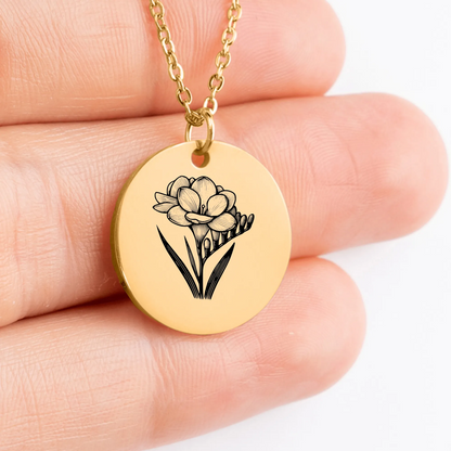 Personalized Freesia Goddess pendant amulet for spiritual protection