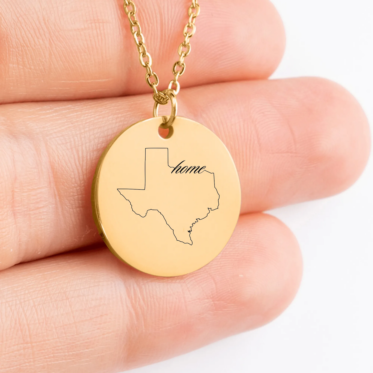 Personalized Texas Outline pendant jewelry gift idea