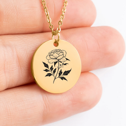 Unique Peony flower pendant necklace for special occasions