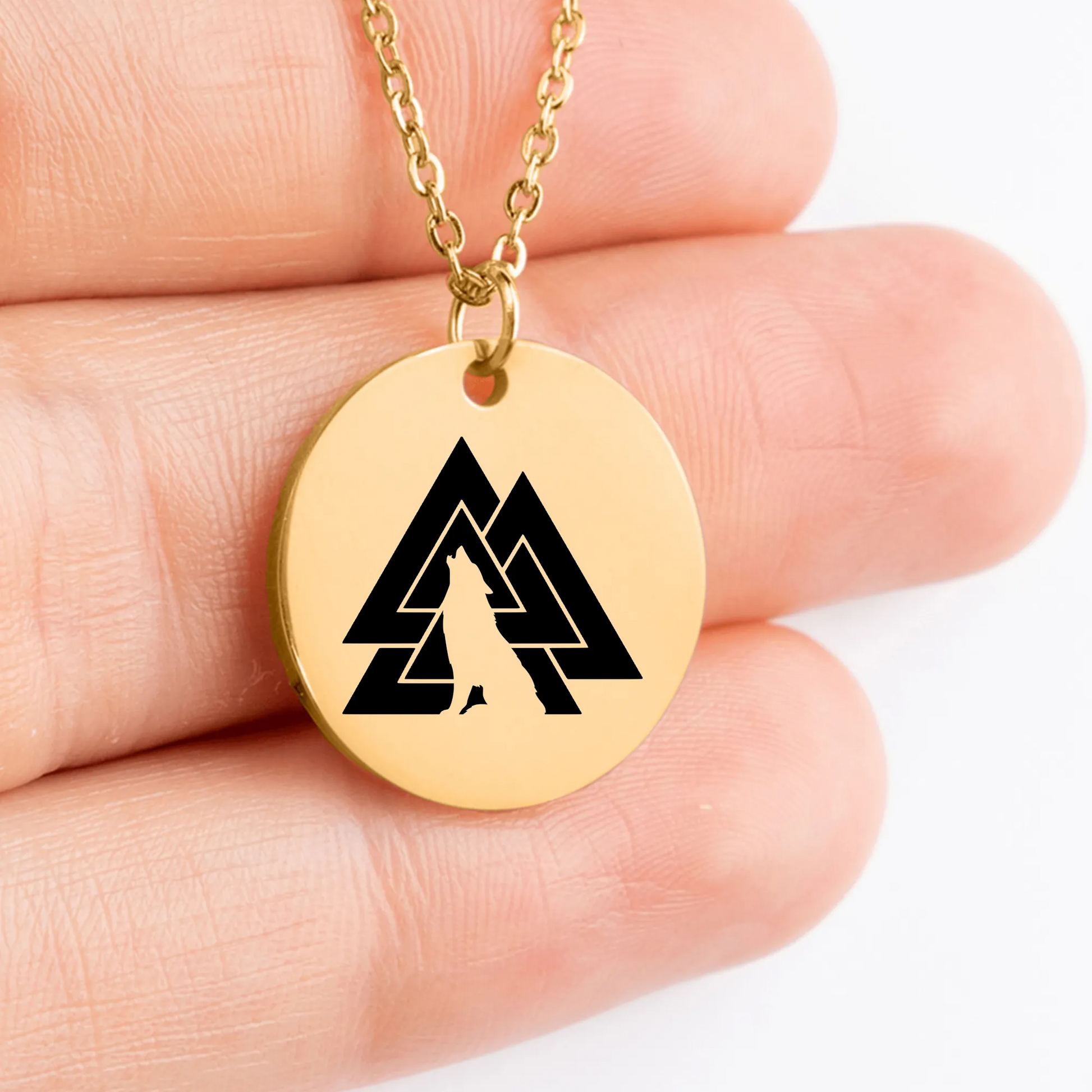 Engraved Valknut Symbol necklace as a meaningful and symbolic gift