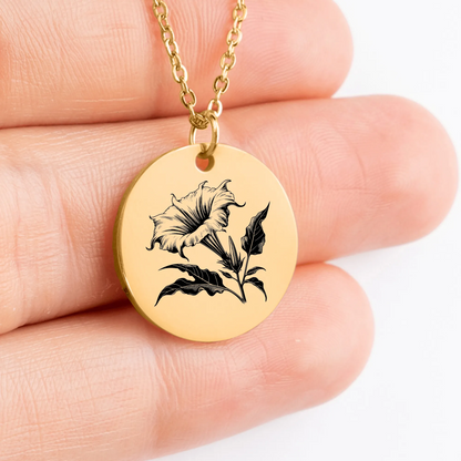 Unique Sacred Datura personalized pendant gift