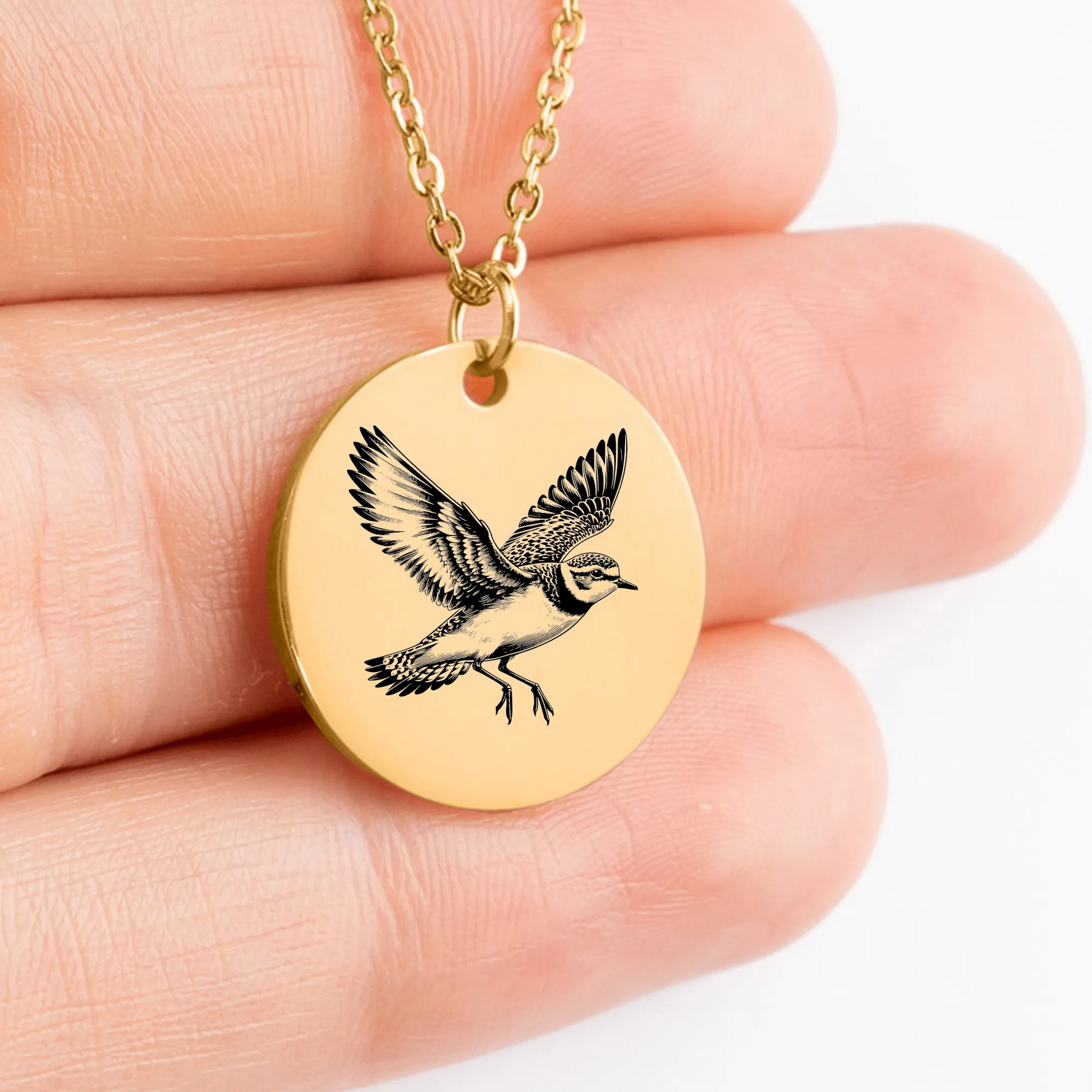 Unique Golden Plover Medallion Pendant for Custom Jewelry Gift