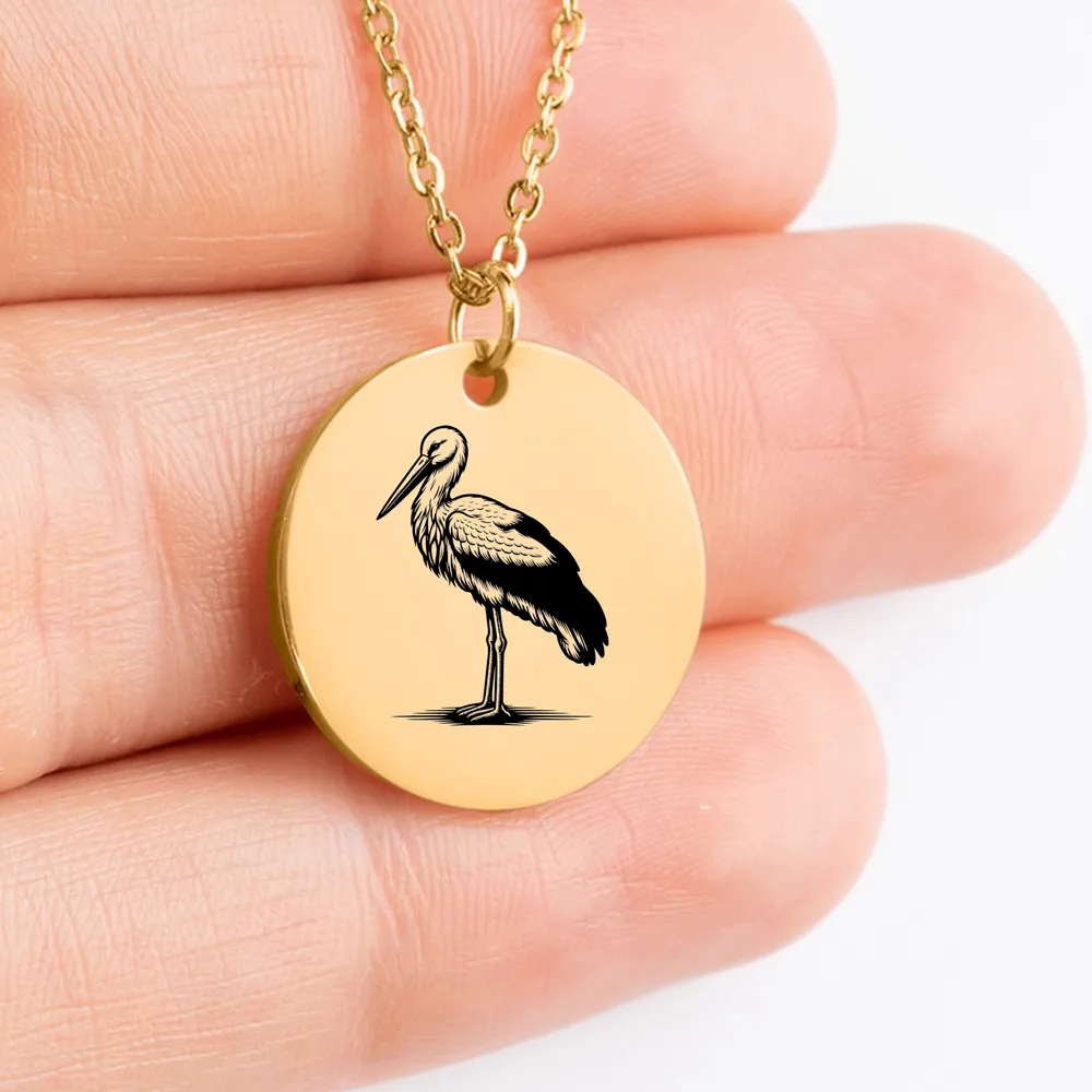 Exquisite Stork charm necklace - custom jewelry for animal lovers