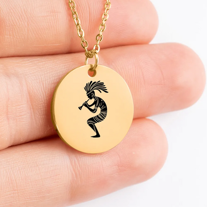 Kokopelli Trickster Deity charm - spiritual pendant for protection and prosperity