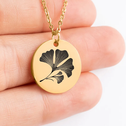 Personalized Ginkgo Design Necklace for Her